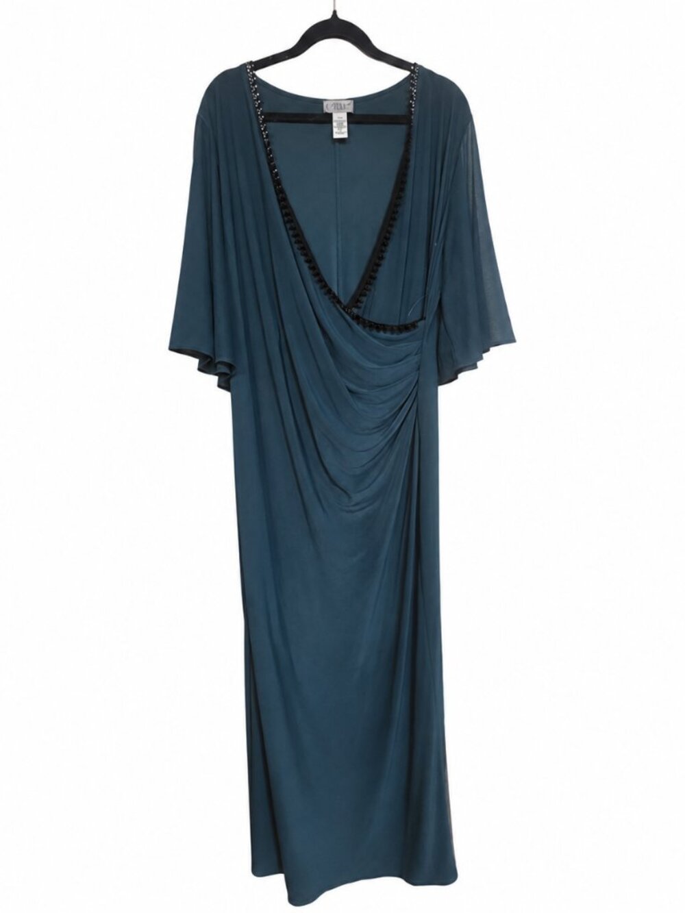 Catherines Deep Teal Draped Maxi Dress - Size 18W